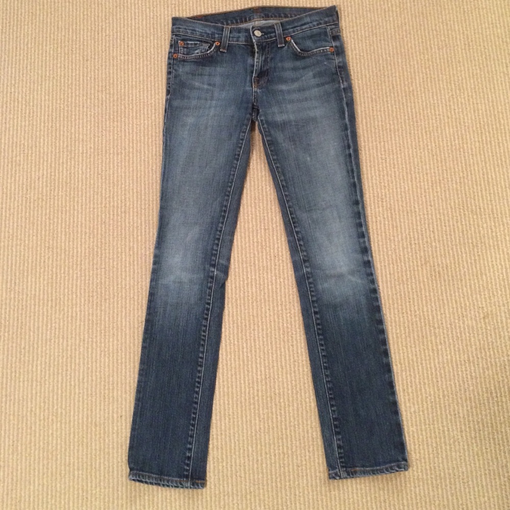 7 For All Mankind Women's Straight Leg Jeans - Blue